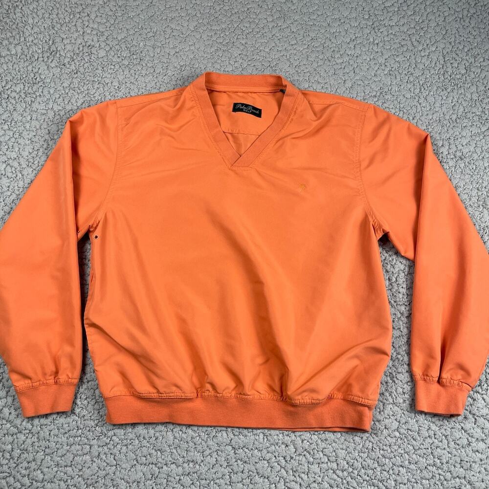 Palm Beach Golf V-Neck Windbreaker Pullover Mens Medium Long Sleeve